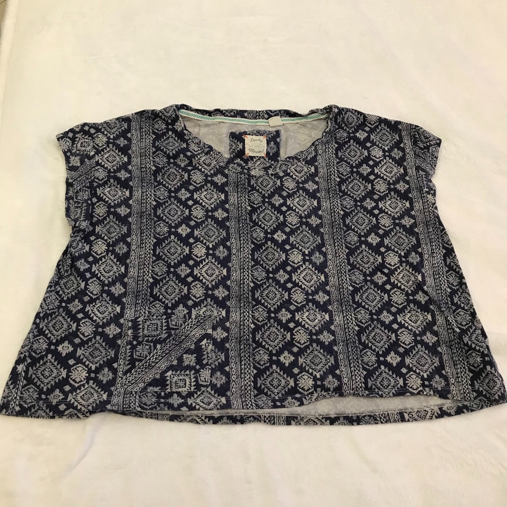 Lucky Brand Blue Aztec Shirt